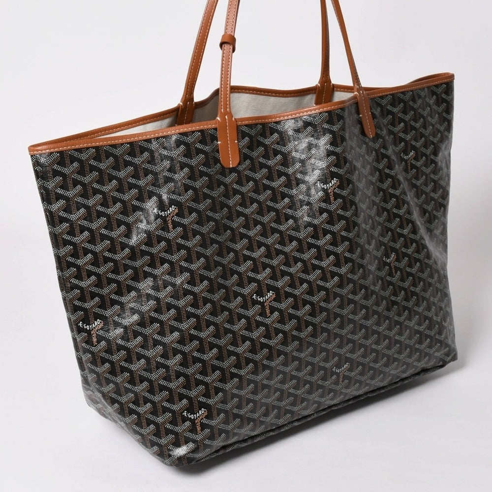 極美品 GOYARD ゴヤール SAINT LOUIS GM サンルイGM ブラウン トートバッグ PVCコーティングキャンバス 中古 4a002809