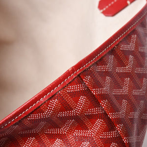極美品 GOYARD ゴヤール サンルイPM トートバッグ ショルダーバッグ ショルダートート ポーチ付き レザー赤 レッド 中古 4a002741