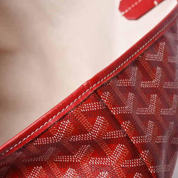 極美品 GOYARD ゴヤール サンルイPM トートバッグ ショルダーバッグ ショルダートート ポーチ付き レザー赤 レッド 中古 4a002741