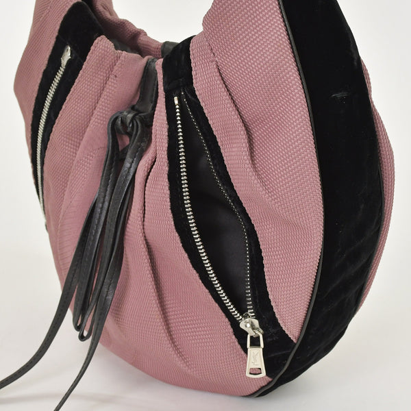 YVES SAINT LAURENT Yves Saint Laurent Monsaba Shoulder Bag Pink Canvas 120435・002058 Used 4a002747