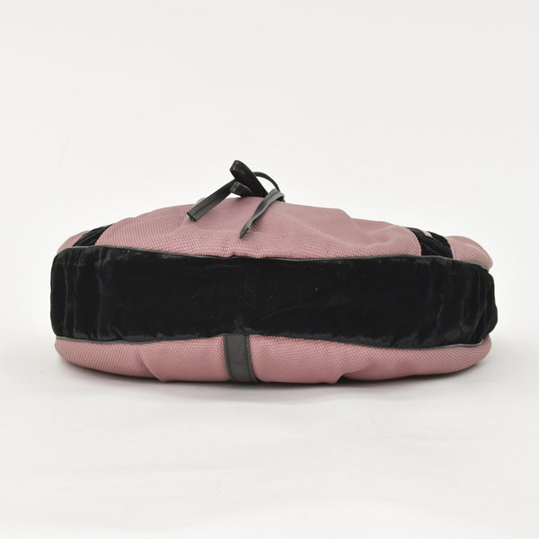 YVES SAINT LAURENT Yves Saint Laurent Monsaba Shoulder Bag Pink Canvas 120435・002058 Used 4a002747
