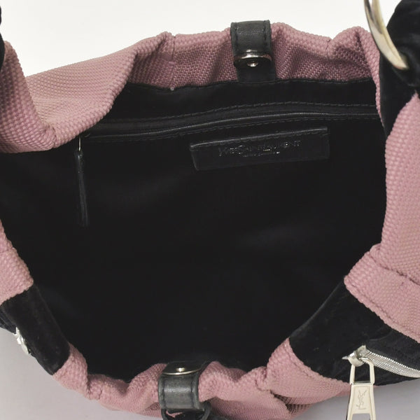 YVES SAINT LAURENT Yves Saint Laurent Monsaba Shoulder Bag Pink Canvas 120435・002058 Used 4a002747
