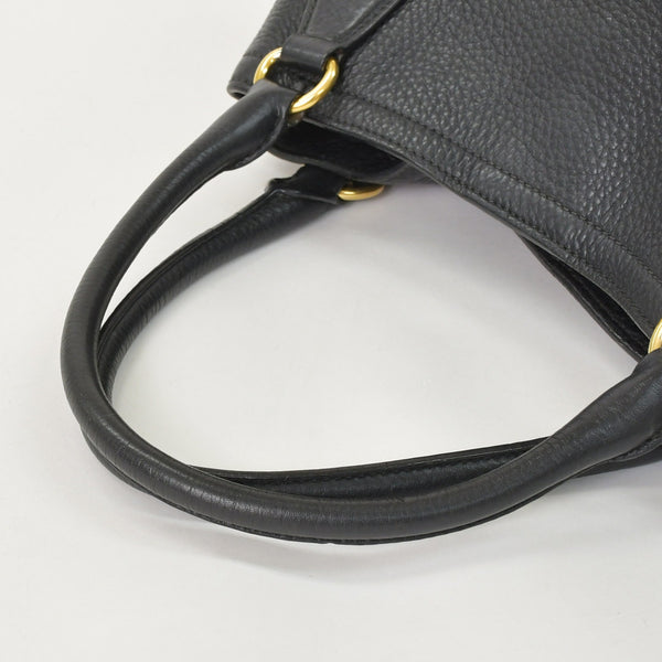 Very good condition PRADA 2WAY bag tote bag shoulder bag leather black gold hardware used 4a003704