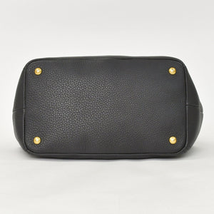 Very good condition PRADA 2WAY bag tote bag shoulder bag leather black gold hardware used 4a003704