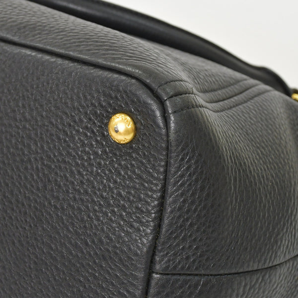 Very good condition PRADA 2WAY bag tote bag shoulder bag leather black gold hardware used 4a003704