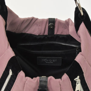 YVES SAINT LAURENT Yves Saint Laurent Monsaba Shoulder Bag Pink Canvas 120435・002058 Used 4a002747