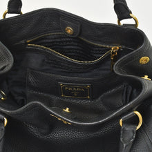画像をギャラリービューアに読み込む, 極美品 PRADA プラダ 2WAY バッグ トートバッグ ショルダーバッグ レザー ブラック ゴールド金具 中古 4a003704