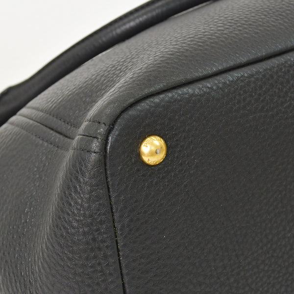 Very good condition PRADA 2WAY bag tote bag shoulder bag leather black gold hardware used 4a003704