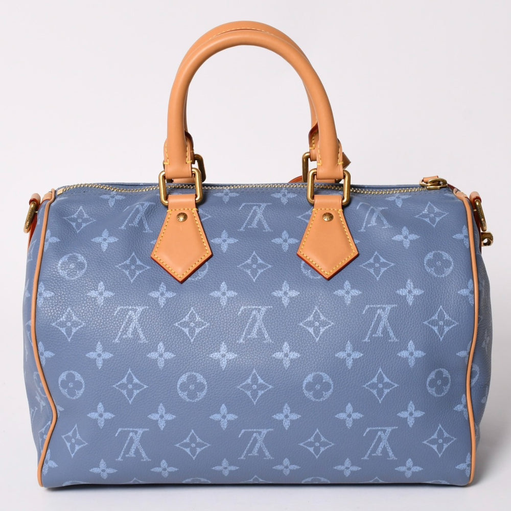 新品同様 LOUIS VUITTON ルイヴィトン スピーディ P9 バンドリエール 30 ハンドバッグ M28384 モノグラム シルクブルー 中古 4a002751