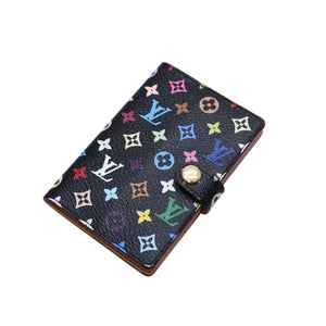 新品同様 LOUIS VUITTON ルイヴィトン カルネ ドゥバル アジェンダ ミニ 手帳カバー M92652 モノグラム マルチカラー 村上隆 中古 4a002557