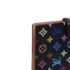 新品同様 LOUIS VUITTON ルイヴィトン カルネ ドゥバル アジェンダ ミニ 手帳カバー M92652 モノグラム マルチカラー 村上隆 中古 4a002557