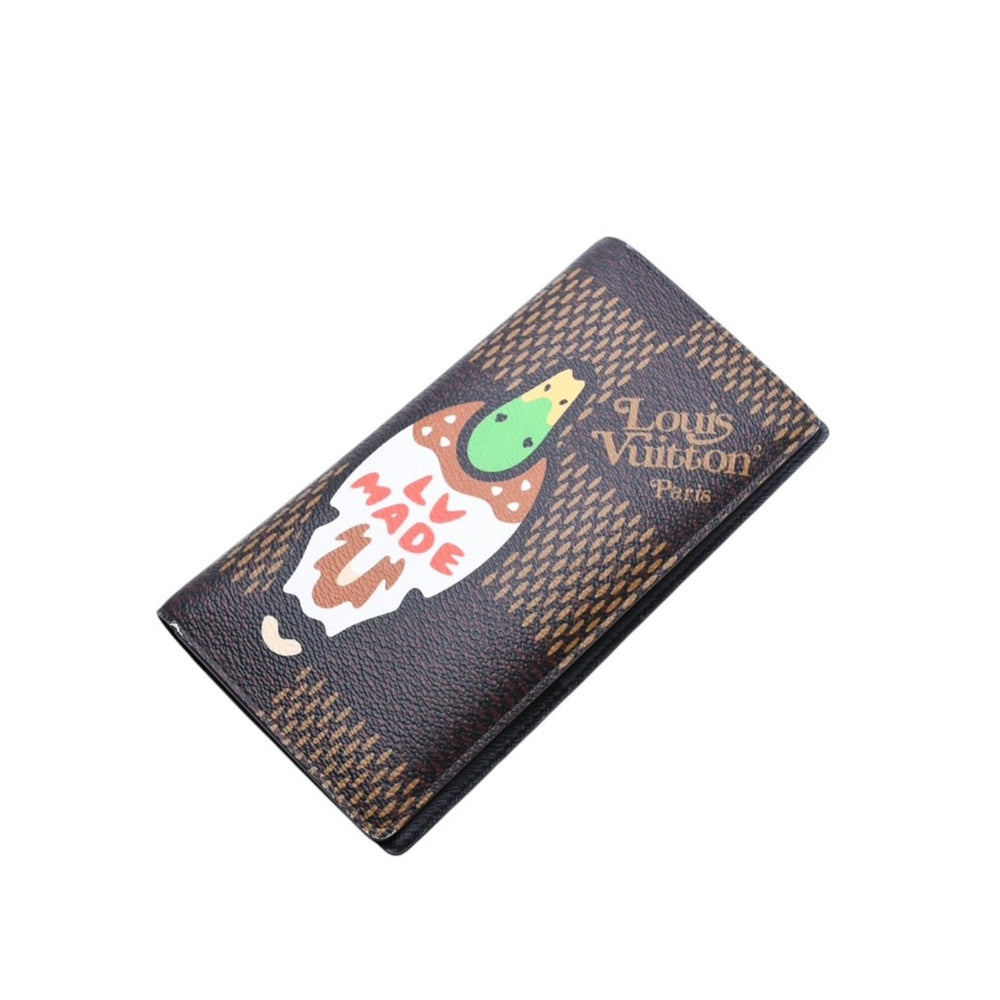 LOUIS VUITTON × NIGO Portefeuille Brother Long Wallet N60393 Damier Giant Brown Good Condition Used 4a002554