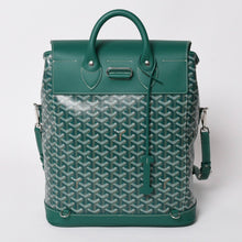 画像をギャラリービューアに読み込む, 新品同様 GOYARD ゴヤール アルパンMM リュック バックパック キャンバス グリーン シルバー金具 中古 4a002791