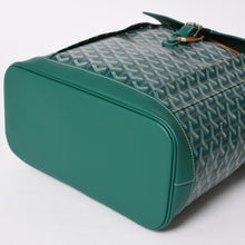 画像をギャラリービューアに読み込む, 新品同様 GOYARD ゴヤール アルパンMM リュック バックパック キャンバス グリーン シルバー金具 中古 4a002791