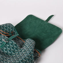 画像をギャラリービューアに読み込む, 新品同様 GOYARD ゴヤール アルパンMM リュック バックパック キャンバス グリーン シルバー金具 中古 4a002791