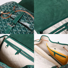 画像をギャラリービューアに読み込む, 新品同様 GOYARD ゴヤール アルパンMM リュック バックパック キャンバス グリーン シルバー金具 中古 4a002791