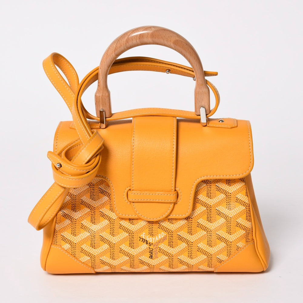 極美品 GOYARD ゴヤール サイゴン ミニ ソフトバッグ 2WAY ハンドバッグ SAIGONMINTY08CL08P イエロー シルバー金具 中古 4a002475