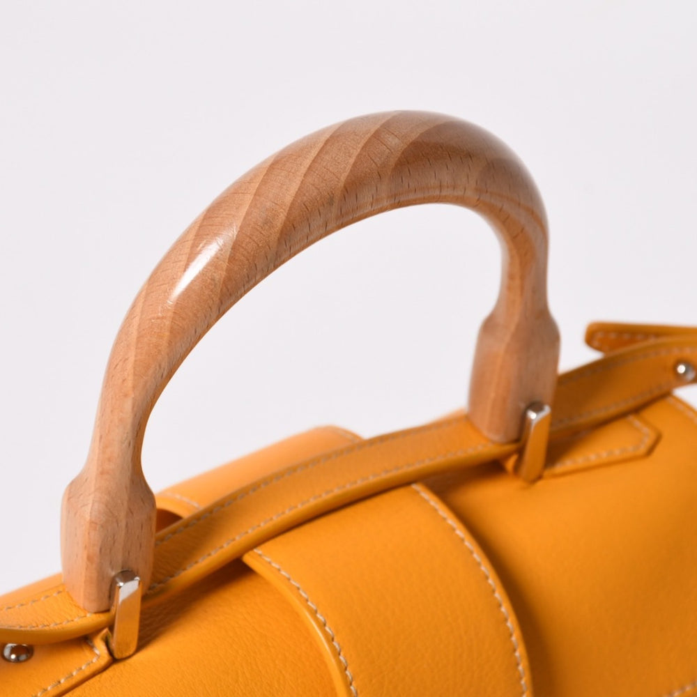 Very Good Condition GOYARD Saigon Mini Soft Bag 2WAY Handbag SAIGONMINTY08CL08P Yellow Silver Hardware Used 4a002475