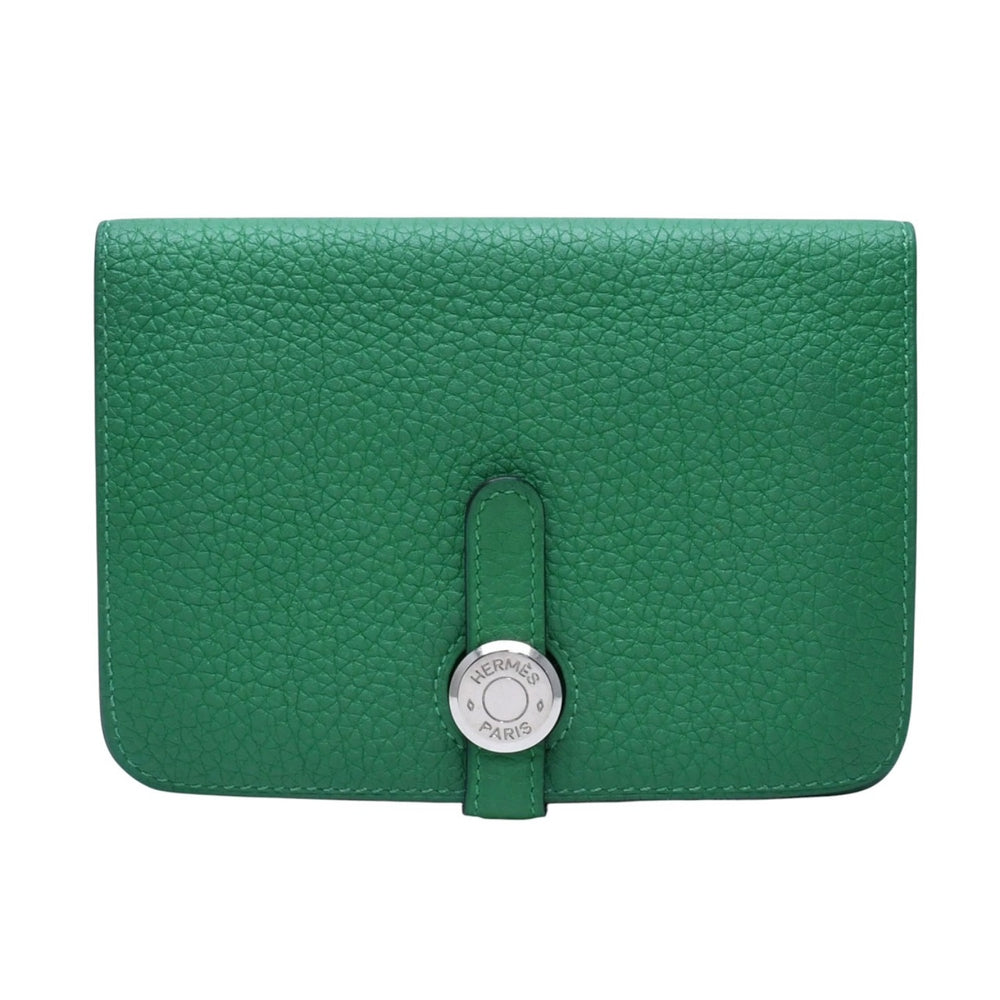 HERMES エルメス ドゴン コンパクトウォレット 二つ折り財布 □R刻印 トゴ バンブー シルバー金具 2014年製 美品 中古 4a002759