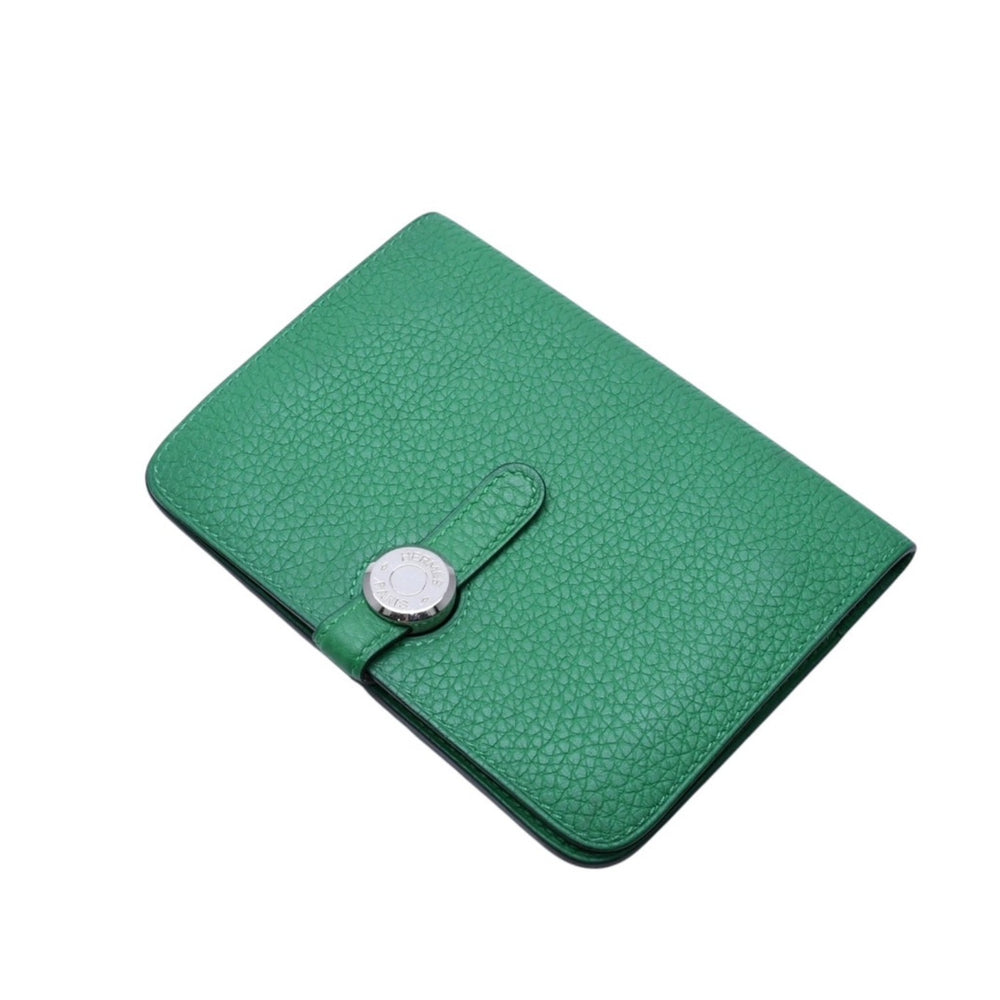 HERMES エルメス ドゴン コンパクトウォレット 二つ折り財布 □R刻印 トゴ バンブー シルバー金具 2014年製 美品 中古 4a002759