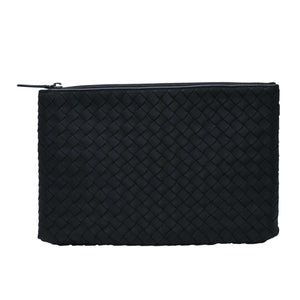 新品未使用 BOTTEGAVENETA ボッテガヴェネタ イントレチャート クラッチバッグ セカンドバッグ ポーチ B08075698G ブラック 中古 4a002764