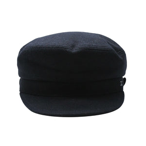 Very Good Condition CHANEL Black Hat Coco Mark LAINE WOOL Wool Size M Used 4a002711