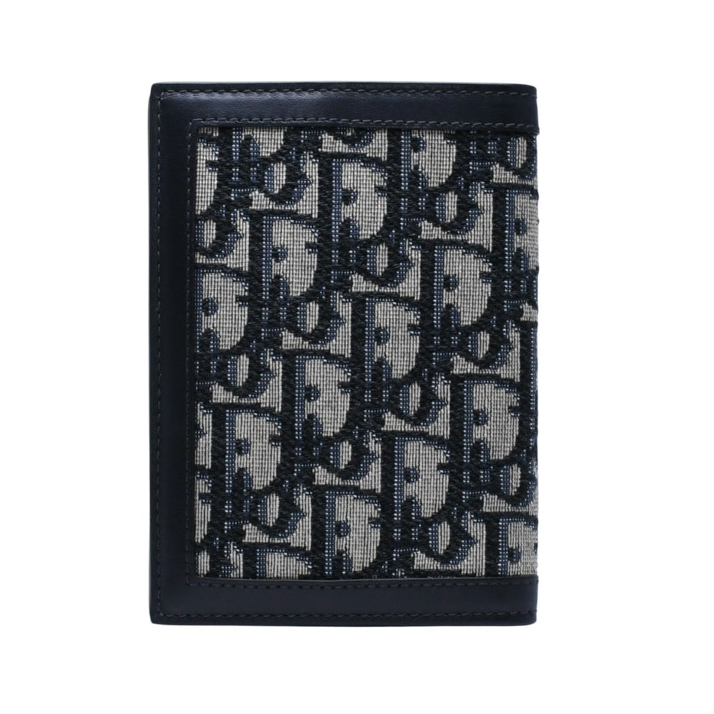 新品未使用 Christian Dior クリスチャンディオール パスポートケース カードケース MA0199 オブリーク ジャガード ネイビー 中古 4a002765