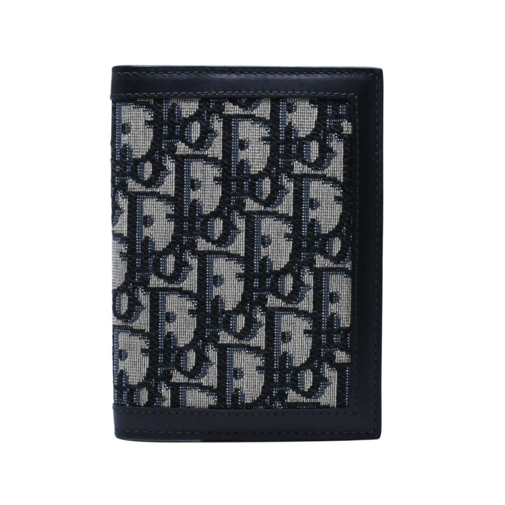 新品未使用 Christian Dior クリスチャンディオール パスポートケース カードケース MA0199 オブリーク ジャガード ネイビー 中古 4a002765
