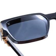 画像をギャラリービューアに読み込む, LOUIS VUITTON ルイヴィトン サングラス Z1165E 1.1 ミリオネア ブラック 58□17 145 ゴールド金具 美品 中古 4a002375
