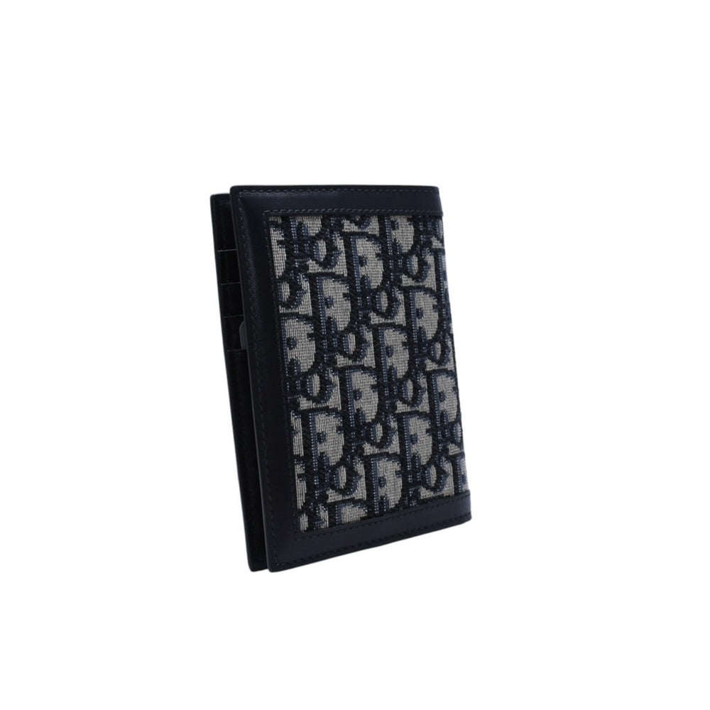 新品未使用 Christian Dior クリスチャンディオール パスポートケース カードケース MA0199 オブリーク ジャガード ネイビー 中古 4a002765