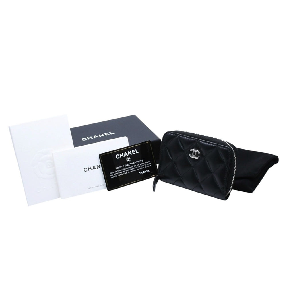 極美品 CHANEL シャネル クラシック ジップコインパース 小銭入れ A84511 31番台 ココマーク ラムスキン ブラック 中古 4a002571