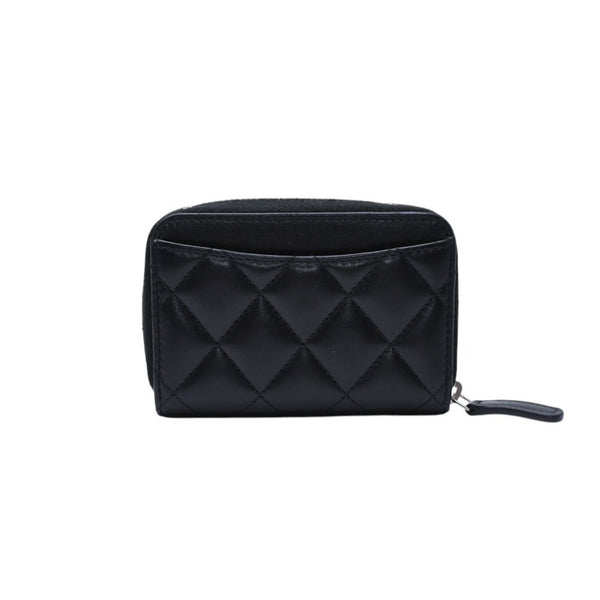 極美品 CHANEL シャネル クラシック ジップコインパース 小銭入れ A84511 31番台 ココマーク ラムスキン ブラック 中古 4a002571