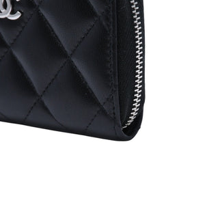 極美品 CHANEL シャネル クラシック ジップコインパース 小銭入れ A84511 31番台 ココマーク ラムスキン ブラック 中古 4a002571