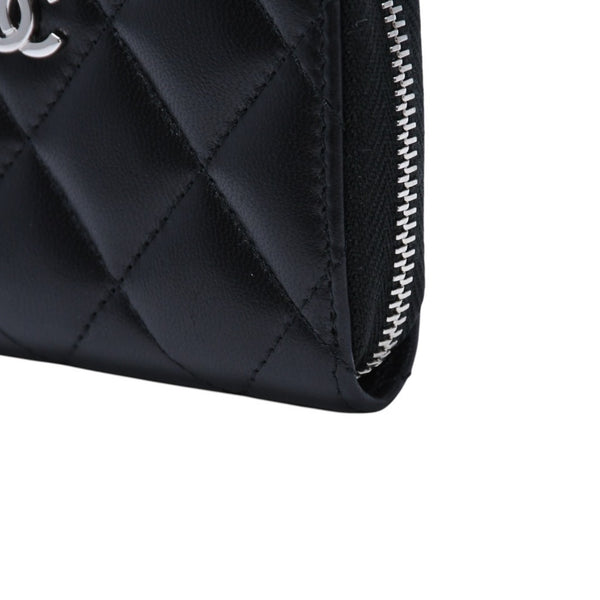 極美品 CHANEL シャネル クラシック ジップコインパース 小銭入れ A84511 31番台 ココマーク ラムスキン ブラック 中古 4a002571