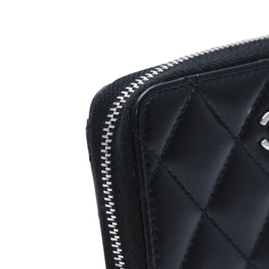 極美品 CHANEL シャネル クラシック ジップコインパース 小銭入れ A84511 31番台 ココマーク ラムスキン ブラック 中古 4a002571