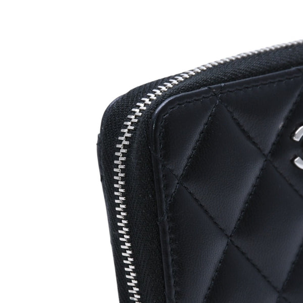 極美品 CHANEL シャネル クラシック ジップコインパース 小銭入れ A84511 31番台 ココマーク ラムスキン ブラック 中古 4a002571