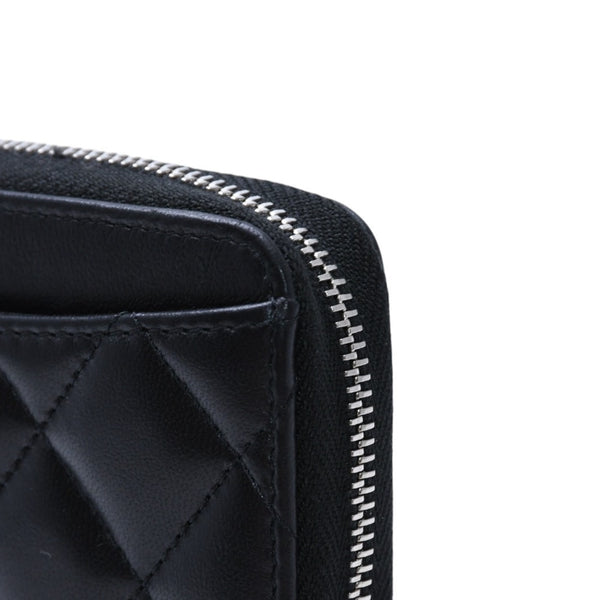 極美品 CHANEL シャネル クラシック ジップコインパース 小銭入れ A84511 31番台 ココマーク ラムスキン ブラック 中古 4a002571