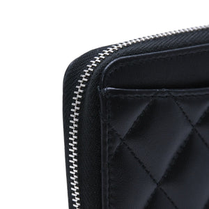 極美品 CHANEL シャネル クラシック ジップコインパース 小銭入れ A84511 31番台 ココマーク ラムスキン ブラック 中古 4a002571