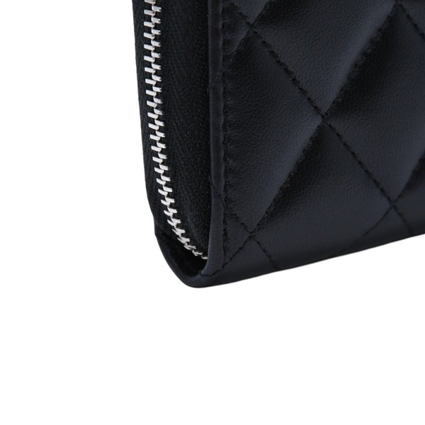 極美品 CHANEL シャネル クラシック ジップコインパース 小銭入れ A84511 31番台 ココマーク ラムスキン ブラック 中古 4a002571