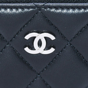 極美品 CHANEL シャネル クラシック ジップコインパース 小銭入れ A84511 31番台 ココマーク ラムスキン ブラック 中古 4a002571