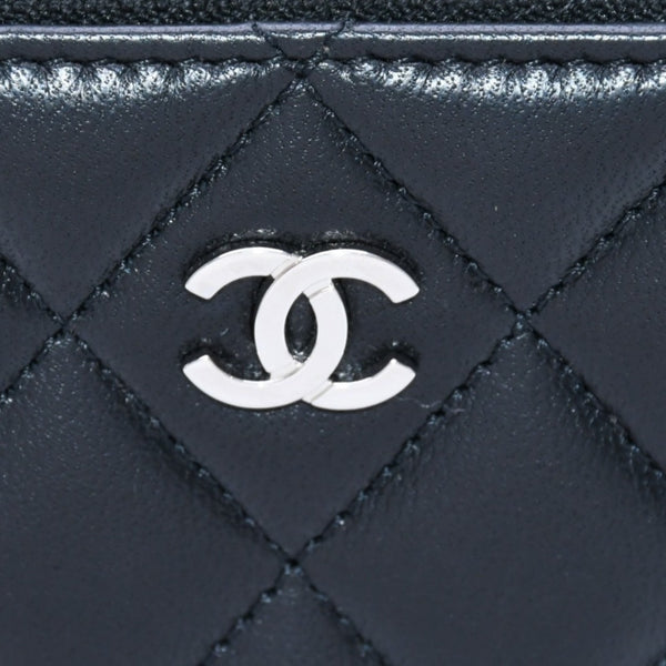 極美品 CHANEL シャネル クラシック ジップコインパース 小銭入れ A84511 31番台 ココマーク ラムスキン ブラック 中古 4a002571