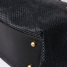 画像をギャラリービューアに読み込む, 新品同様 CHANEL シャネル マキシショッピングバッグ ブレードラフィアエフェクトキャンバス カーフスキン CCロゴ ゴールド金具 レザー編み込み ランダム番台 中古 4a002469