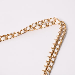 新品同様 CHANEL シャネル マキシショッピングバッグ ブレードラフィアエフェクトキャンバス カーフスキン CCロゴ ゴールド金具 レザー編み込み ランダム番台 中古 4a002469