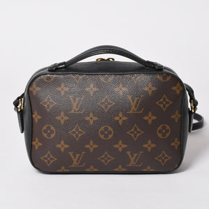 LOUIS VUITTON ルイヴィトン サントンジュ ショルダーバッグ モノグラムキャンバス ノワールカーフレザー ダブルタッセル M43555 ブラウン ブラック 美品 中古 4a002512