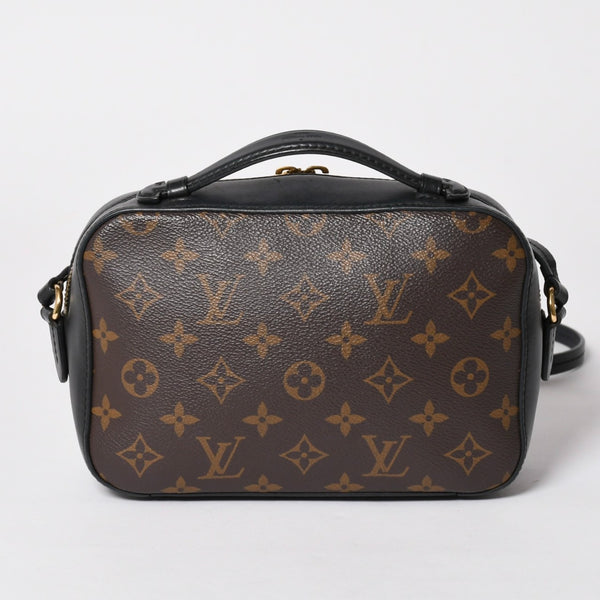 LOUIS VUITTON ルイヴィトン サントンジュ ショルダーバッグ モノグラムキャンバス ノワールカーフレザー ダブルタッセル M43555 ブラウン ブラック 美品 中古 4a002512