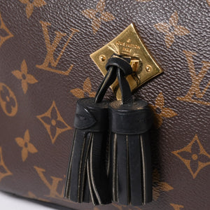 LOUIS VUITTON ルイヴィトン サントンジュ ショルダーバッグ モノグラムキャンバス ノワールカーフレザー ダブルタッセル M43555 ブラウン ブラック 美品 中古 4a002512