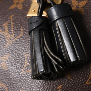 LOUIS VUITTON ルイヴィトン サントンジュ ショルダーバッグ モノグラムキャンバス ノワールカーフレザー ダブルタッセル M43555 ブラウン ブラック 美品 中古 4a002512