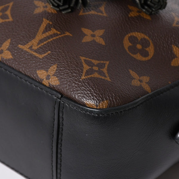 LOUIS VUITTON ルイヴィトン サントンジュ ショルダーバッグ モノグラムキャンバス ノワールカーフレザー ダブルタッセル M43555 ブラウン ブラック 美品 中古 4a002512
