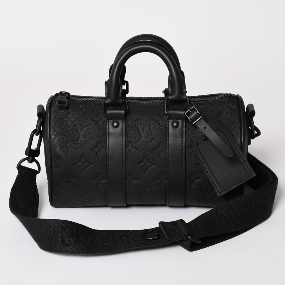 極美品 LOUIS VUITTON ルイヴィトン キーポル バンドリエール25 ショルダーバッグ ハンドバッグ ブラック モノグラムアンプラント M20900 中古 4a002464