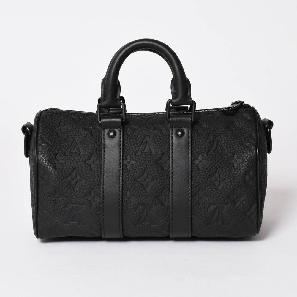 極美品 LOUIS VUITTON ルイヴィトン キーポル バンドリエール25 ショルダーバッグ ハンドバッグ ブラック モノグラムアンプラント M20900 中古 4a002464